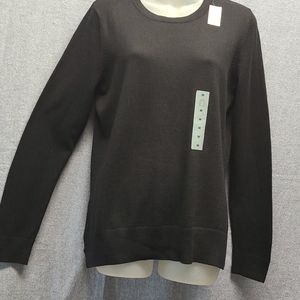 Old Navy LS Black Sweater Ribbed Wrist/Hemline Med NWT